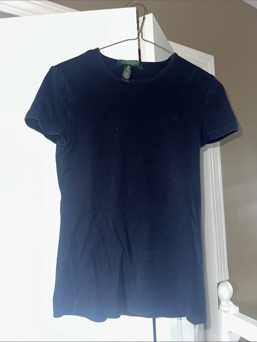 Lauren Ralph Lauren Navy Short Sleeve Crewneck Tee with Subtle Logo